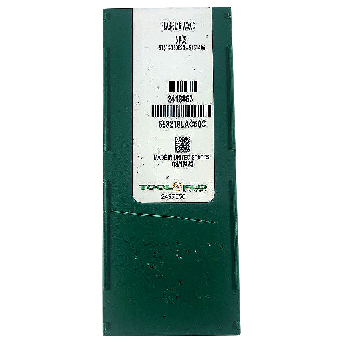 Tool Flo FLAS-3L16 AC50C carbide threading insert