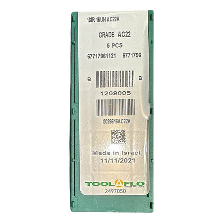 Tool Flo Tool-Flo 16IR 16UN AC22A carbide threading insert