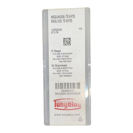 Tungaloy WXGU040308L-TS AH725 carbide milling insert