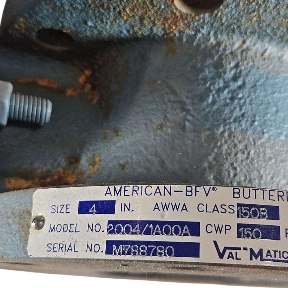 Val-Matic 2004/1A00A flanged butterfly valve