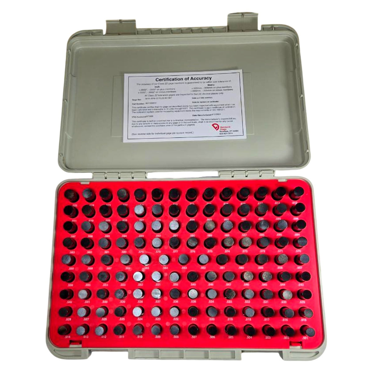 Vermont Gage 901100600 Pin Gage Set