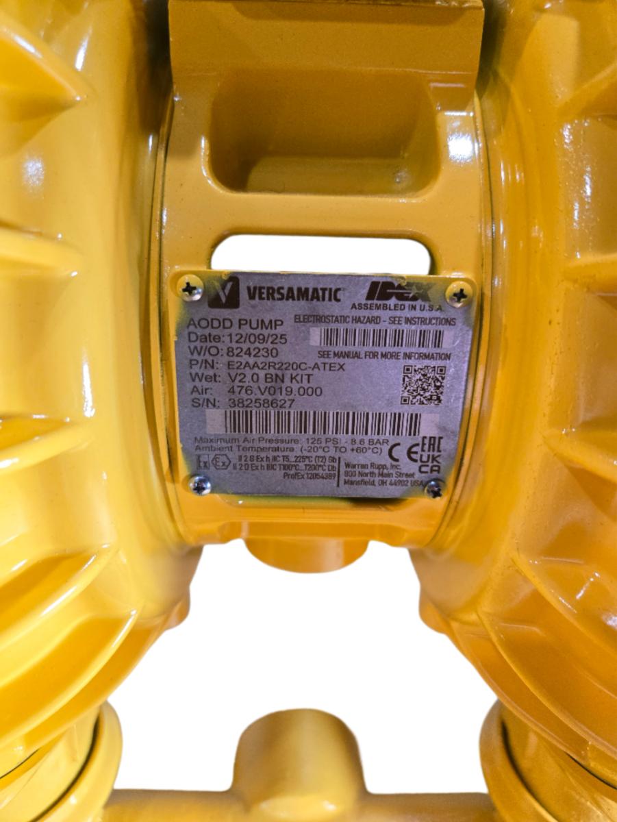 Versa-matic E2AA2R220C-ATEX air-operated double diaphragm pump