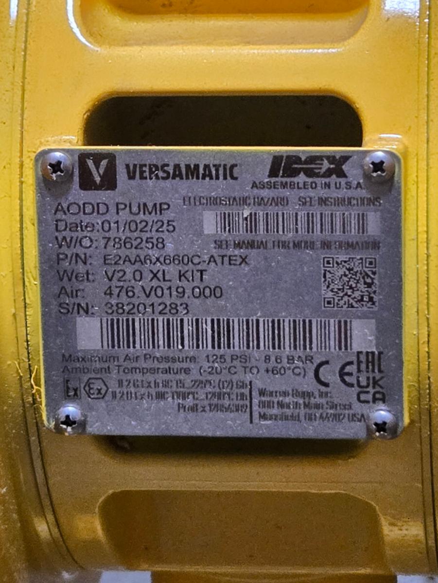 Versamatic E2AA6X660C-ATEX Air-Operated Double Diaphragm Pump