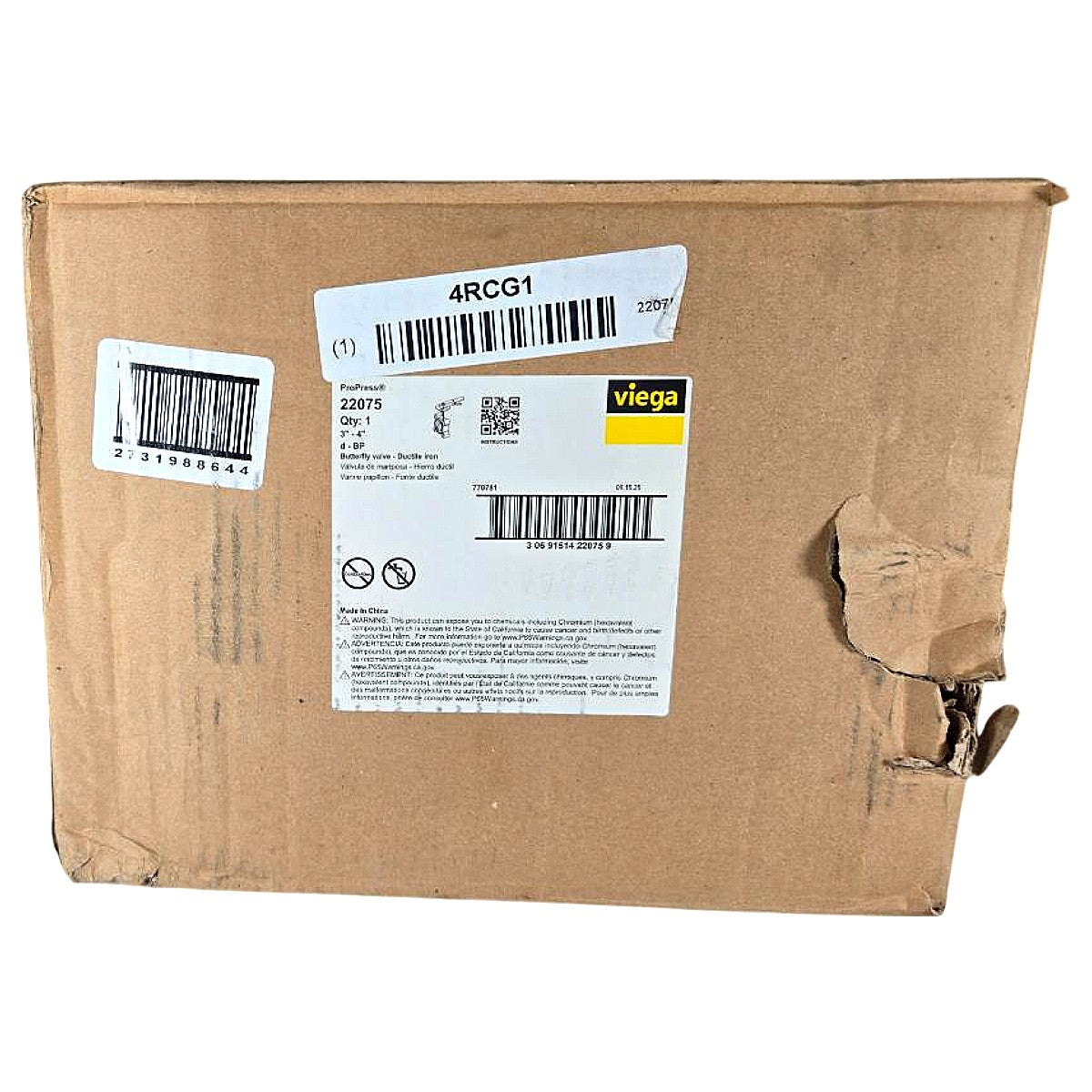 Viega 22075 butterfly valve lug