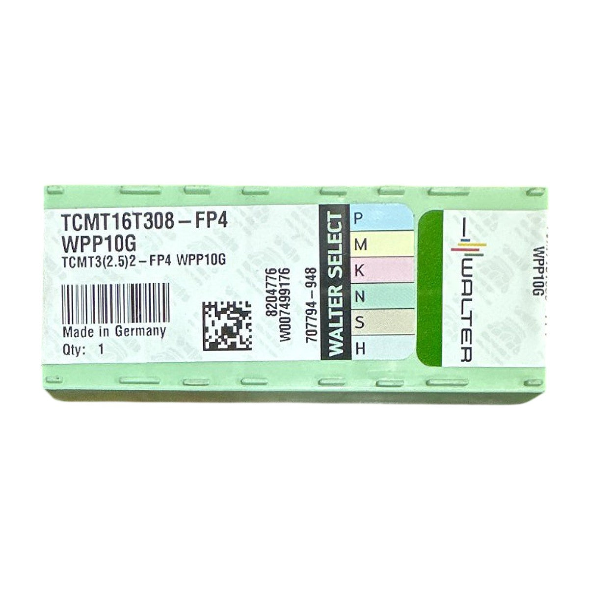 Walter TCMT16T308-FP4 WPP10G carbide turning insert
