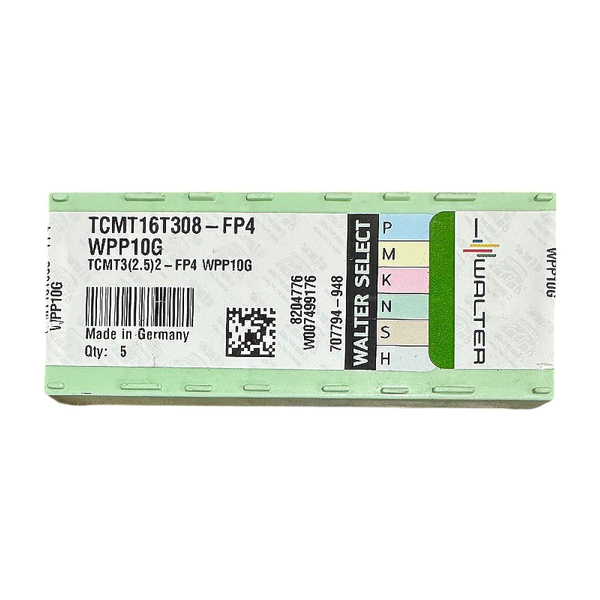 Walter TCMT16T308-FP4 WPP10G carbide turning insert
