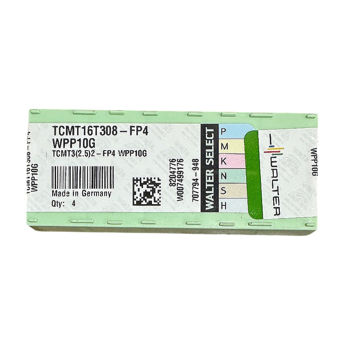 Walter TCMT16T308-FP4 WPP10G carbide turning insert
