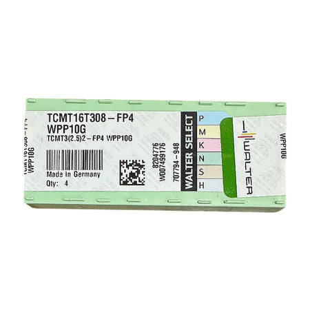 Walter TCMT16T308-FP4 WPP10G carbide turning insert