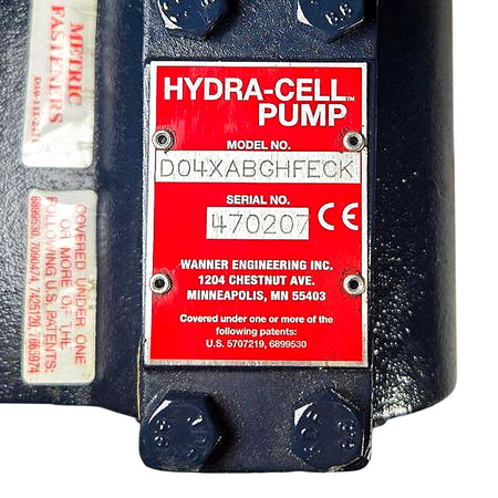 Wanner D04XABGHFECK hydraulic diaphragm pump