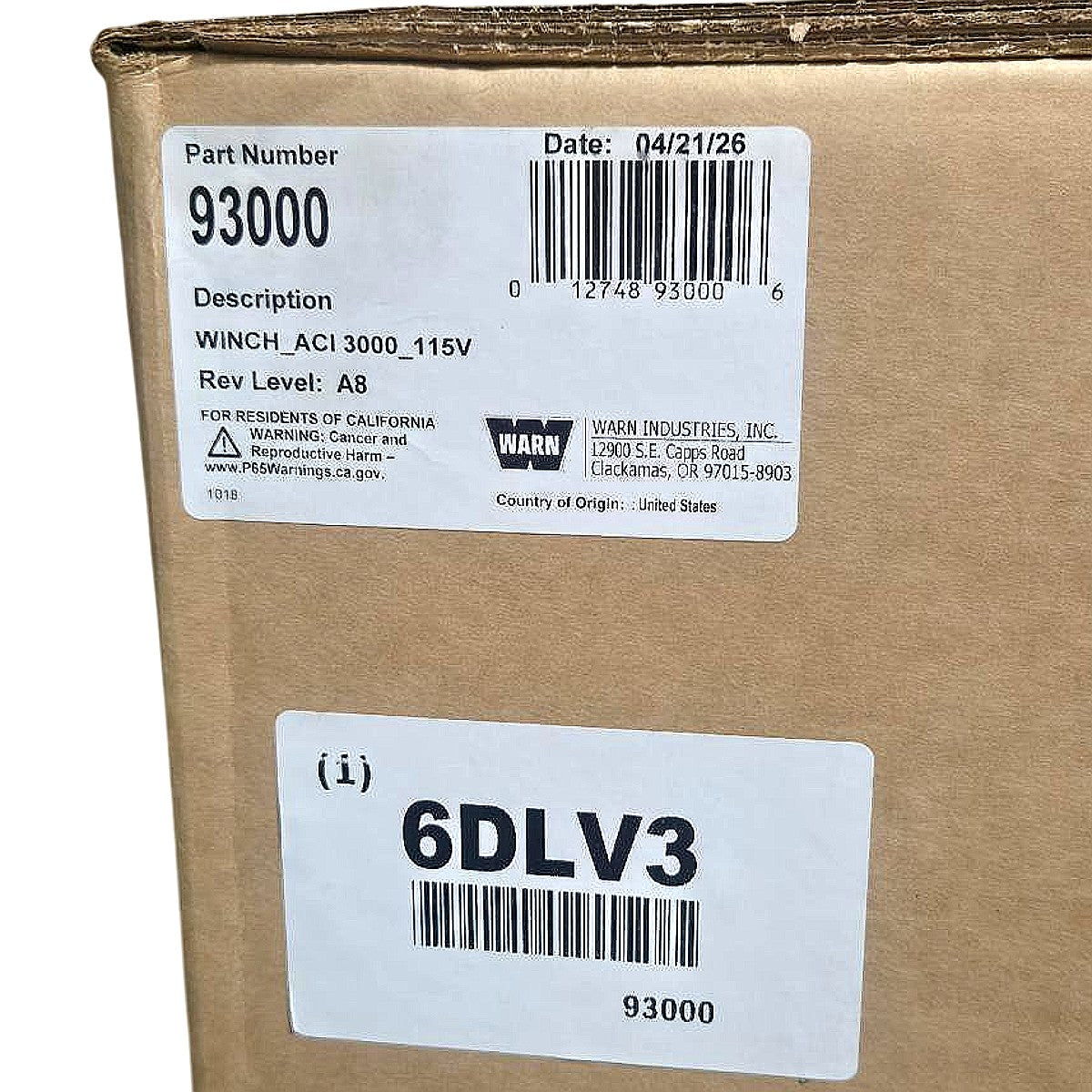 Warn 93000 AC Electric Winch