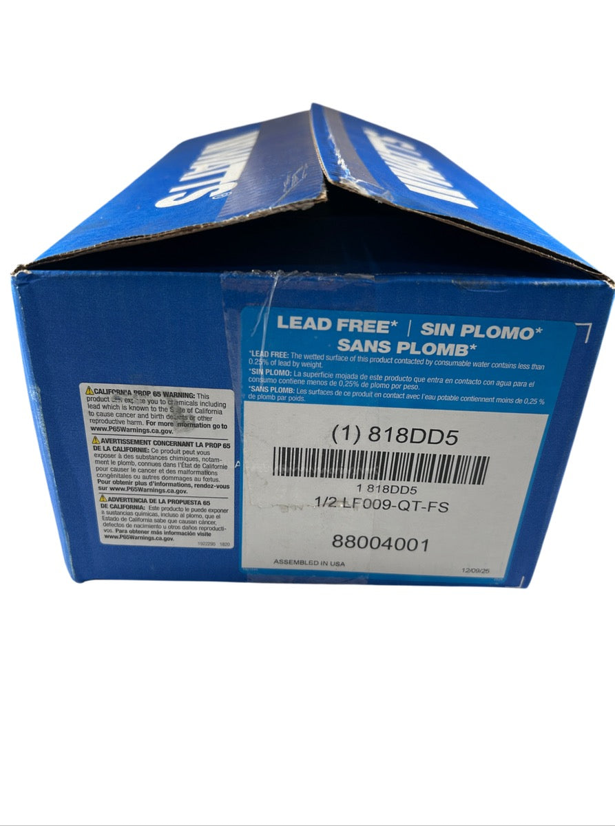 watts 1/2 LF009-QT-FS reduced pressure backflow preventer