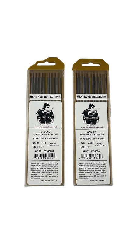 Welders Choice TE15L-332-10T lanthanated tungsten TIG electrode