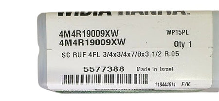 Widia Hanita 4M4R19009XW solid carbide end mill