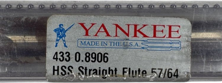 Yankee 433 0.8906 HSS taper reamer