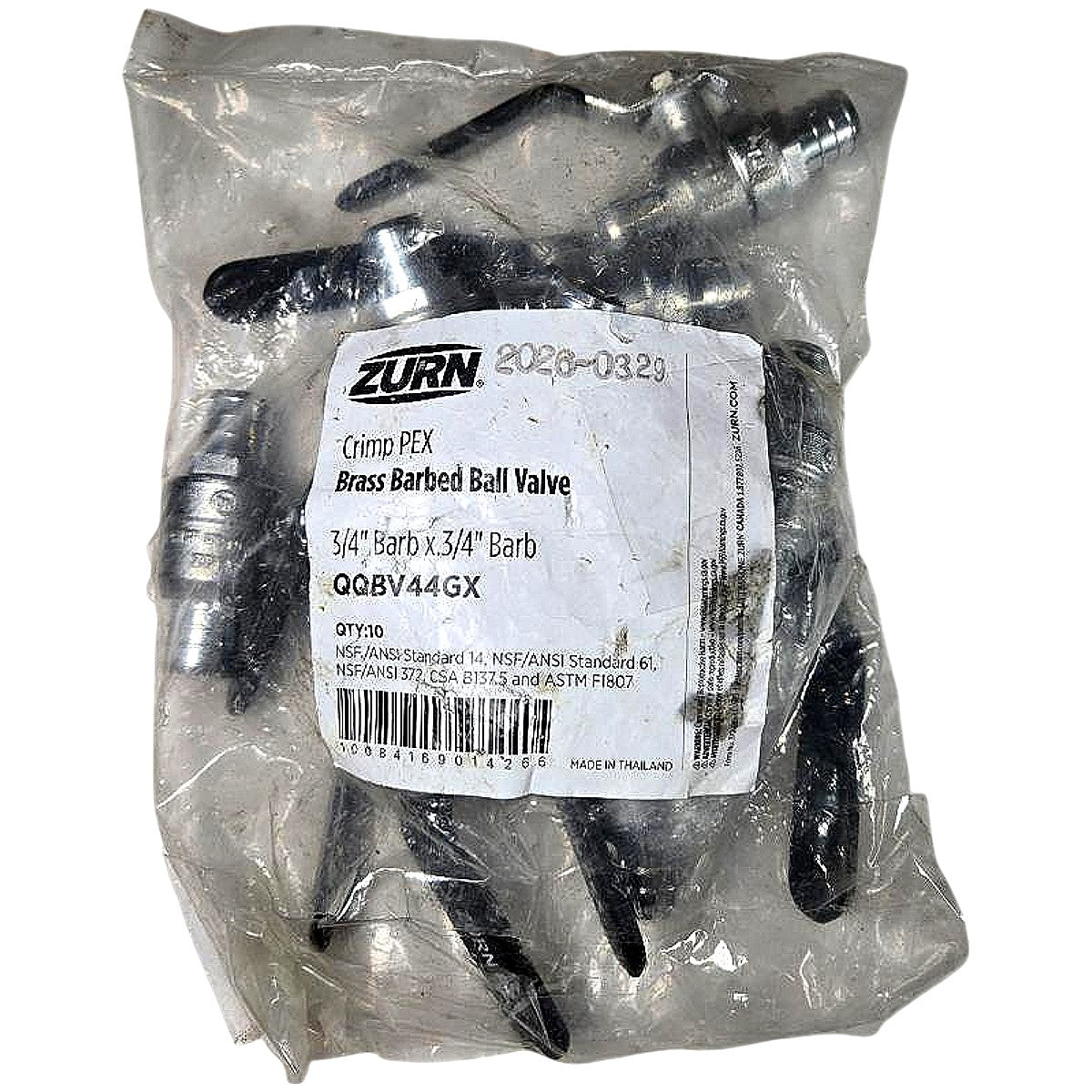 Zurn QQBV44GX PEX barbed ball valve