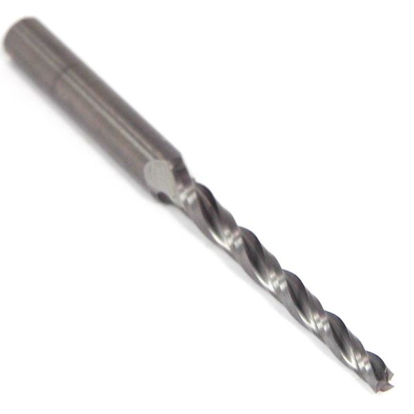 Carbide Tapered End Mill 1/8" 1° 3FL TEM-K-206-CB