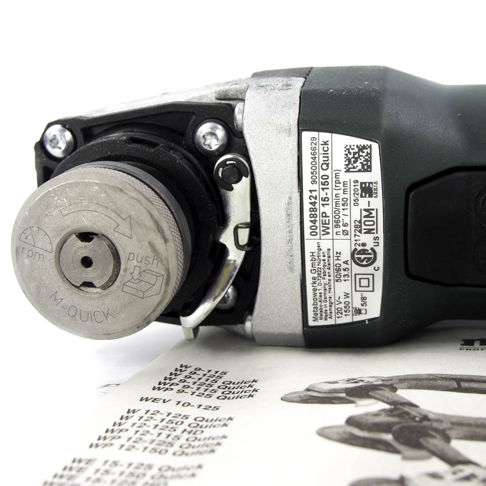 Metabo WEP 15150 QUICK 9,600 RPM 6" Barrel Grip Angle Grinder