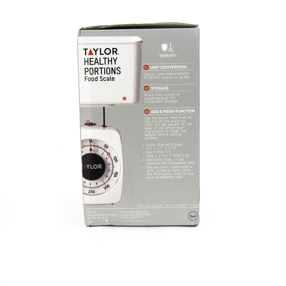 Taylor - 37204014T - White Analog Food Scale 1 lb.