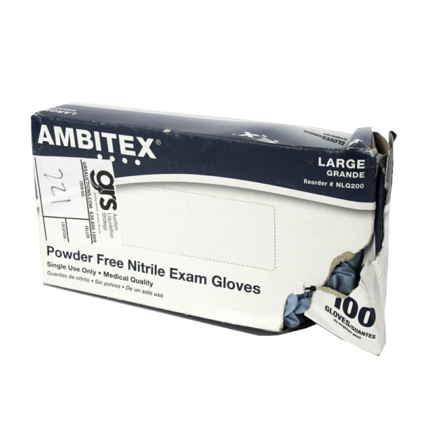 Ambitex NLG200 Blue L 3.5 Mil Powder-Free Nitrile Glove (100 Pcs)