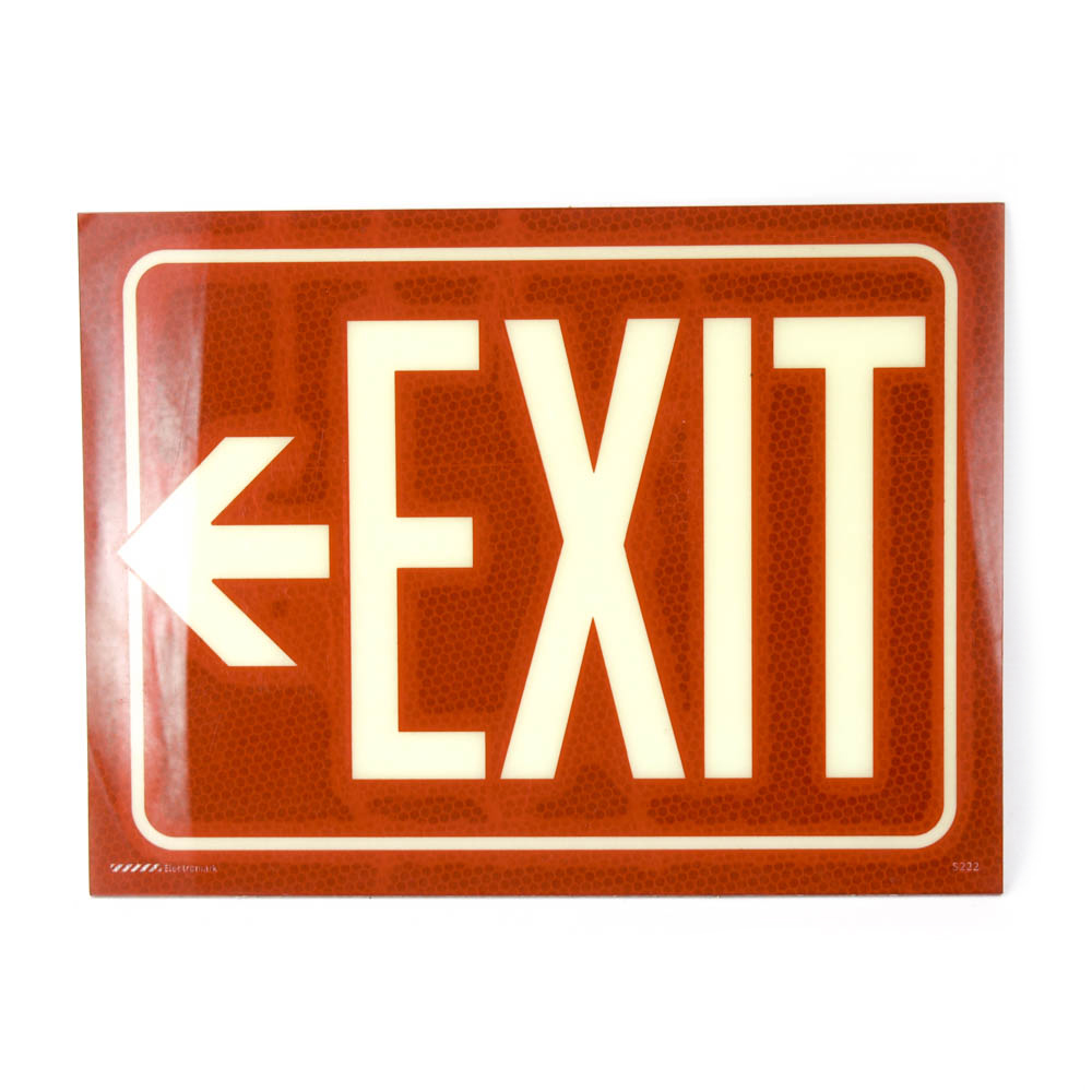 Electromark S222R 12" Polyester Adhesive Surface Exit Sign Arrow Left