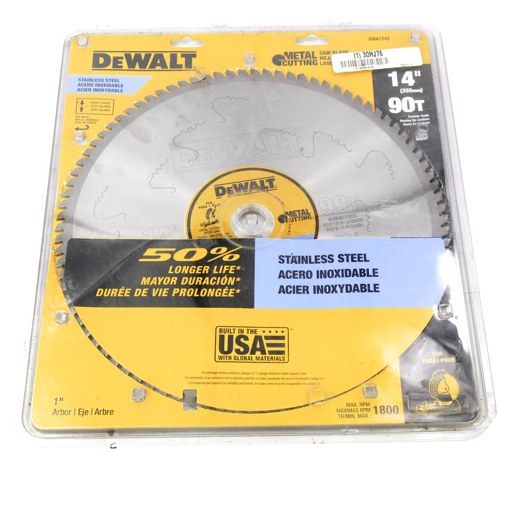 Dewalt Dwa7749 14 Carbide Tipped Circular Saw Blade 1800 Rpm