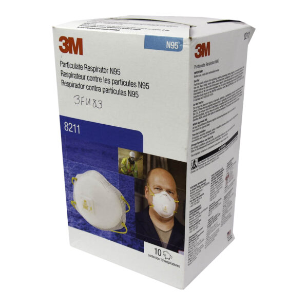 3M 8211 N95 Disposable Respirator Molded Latex Free (10 Pack)