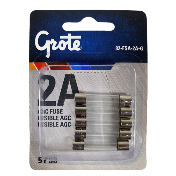 Grote 82-FSA-2A-G Glass AGC 2 AMP Fuse