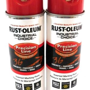 Rust-Oleum 203029 Safety Red Solvent Base Precision Line Marking Paint (2 Cans)