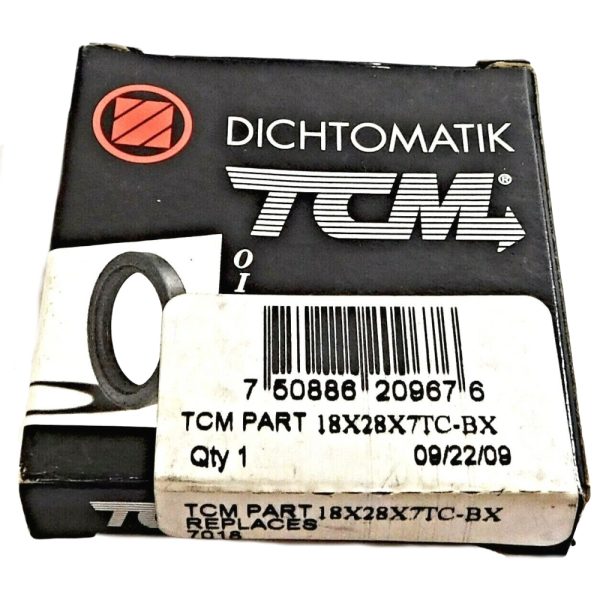 TCM 18X28X7TC-BX Oil Seal 0.709" x 1.102" x 0.276" FKM/Carbon Steel TC