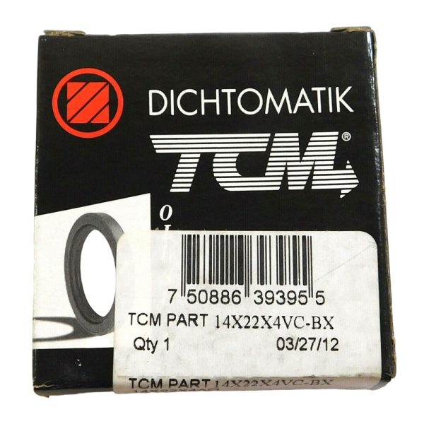 TCM 14X22X4VC-BX Oil Seal 0.157" x 0.551" x 0.866" Nitrile Single Lip