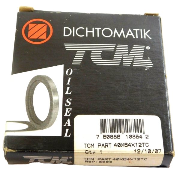 TCM 40X64X12TC-BX Oil Seal 1.575" x 2.520" x 0.472" NBR/Carbon Steel TC