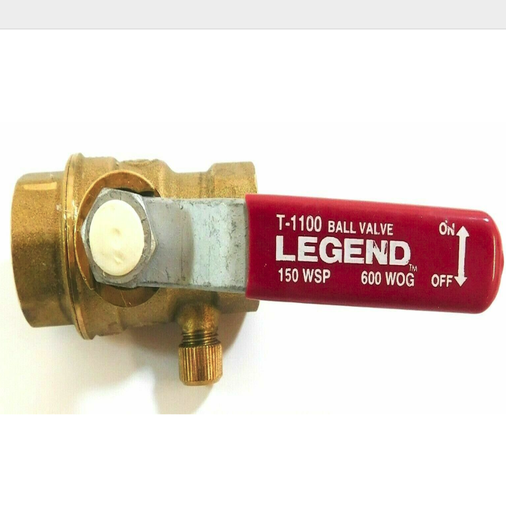 Legend T-1100 1/2″ x 1/2″ 150 WSP 600 WOG Ball Valve with Drain - Dan's ...