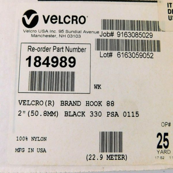 Velcro 184989 2" x 75' 14 PSI Reclosable Fastener Hook & Loop Roll - Image 4