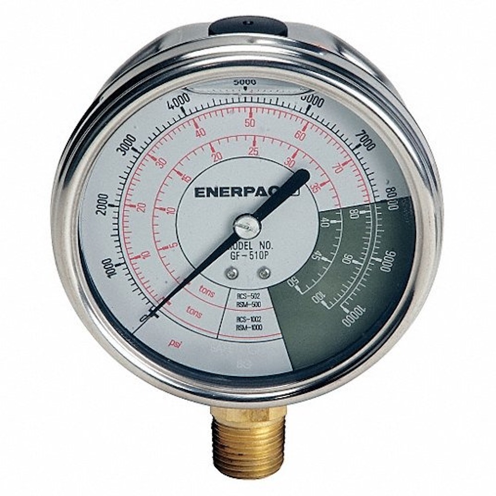 Enerpac GF-510P 4″ ±1.00% 10000 PSI Hydraulic Cylinder Pressure Gauge ...