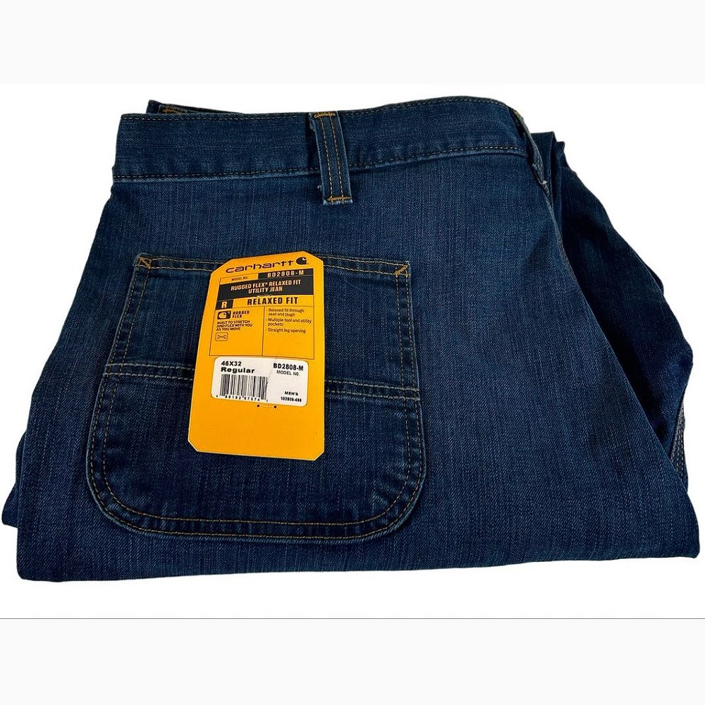 Carhartt BD2808-M Size 46 x 32 Regular Men's RF Relaxed Fit Utility Jean