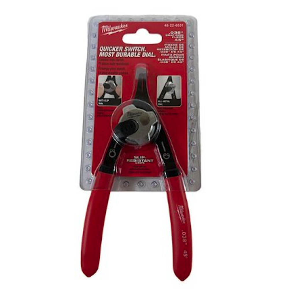 Milwaukee 48-22-6531 0.038" 45° Tip Angle Black Oxide Snap Ring Pliers