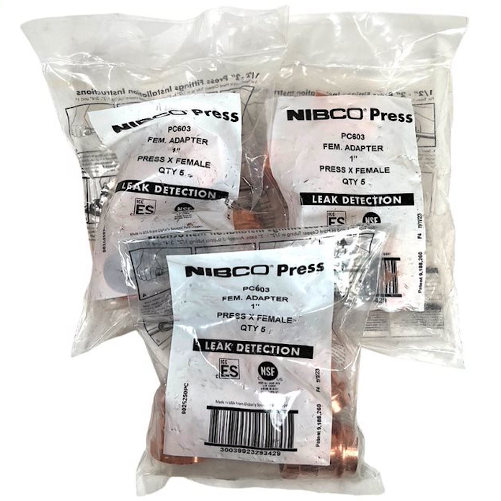 Nibco PC603 1″ x 3/4″ 200 PSI Press x Female Adapter (Lot of 3 Pack of ...