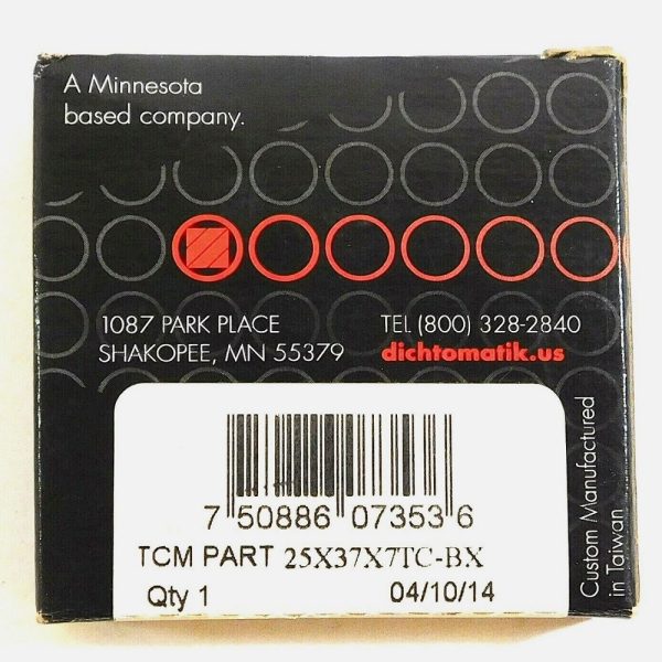 TCM 25X37X7TC-BX 0.984" x 1.457" x 0.276" NBR/Carbon Steel TC Oil Seal - Image 4