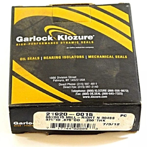 Garlock Klozure 21920-0015 0.375" x 0.25" x 0.875" Oil Seal - Image 3