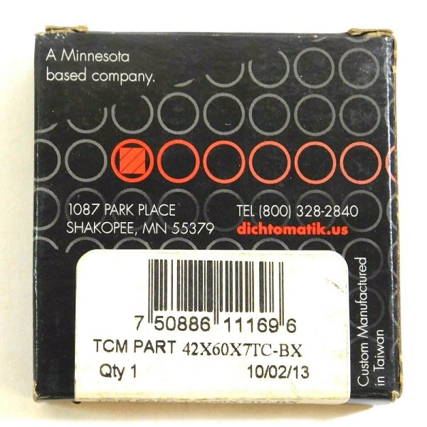 TCM 42X60X7TC-BX 1.654" x 2.362" x 0.276" NBR/Carbon Steel TC Oil Seal - Image 4