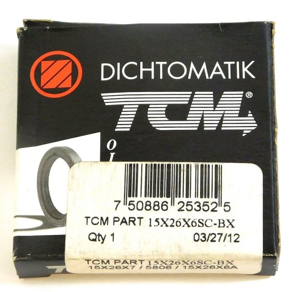 TCM 15X26X6SC-BX 0.591" x 1.024" x 0.236" NBR/Carbon Steel SC Oil Seal - Image 3