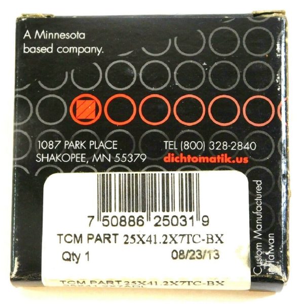 TCM 25X41.2X7TC-BX 0.984" x 1.622" x 0.276" NBR/Carbon Steel TC Oil Seal - Image 3