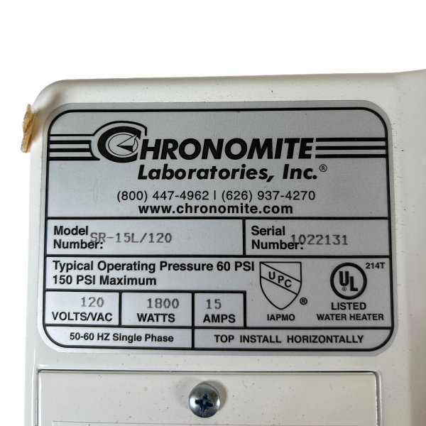 Chronomite SR-15L/120 Water Heater