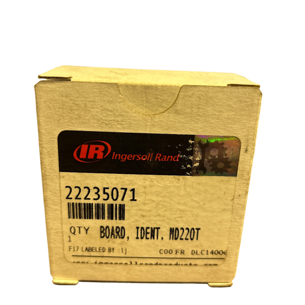 Ingersoll Rand 22235071 Identification Board