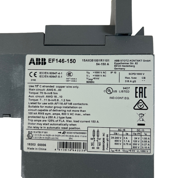 ABB EF146-150 Electronic Overload Relay