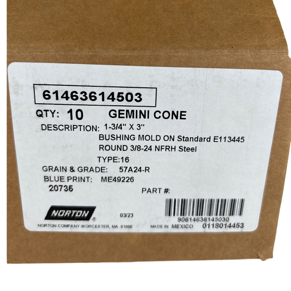 Norton 614636145037 Grinding Cone