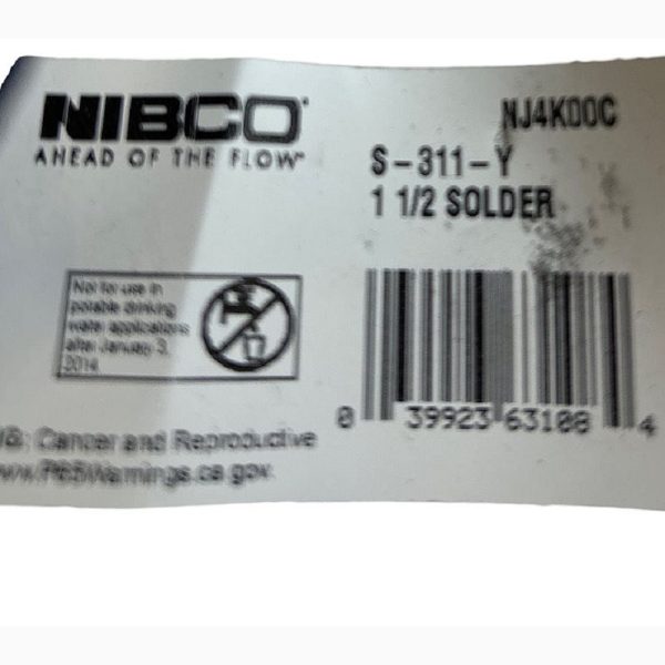 Nibco NJ4K00C 1-1/2" 125 PSI Soldered Bronze Screw-In Bonnet Angle Gate Valve - Image 3