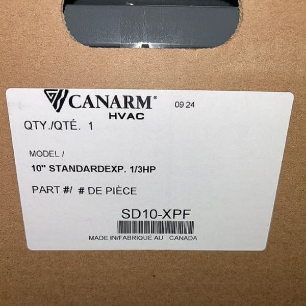 Canarm SD10-XPF 10" 1/3HP 620 CFM Shutter Mounted Hazardous Location Exhaust Fan - Image 3