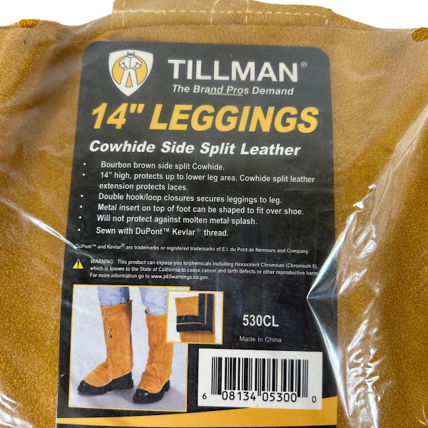 Tillman 530CL 14" Bourbon Brown Cowhide Side Split Leather Leggings - Image 3