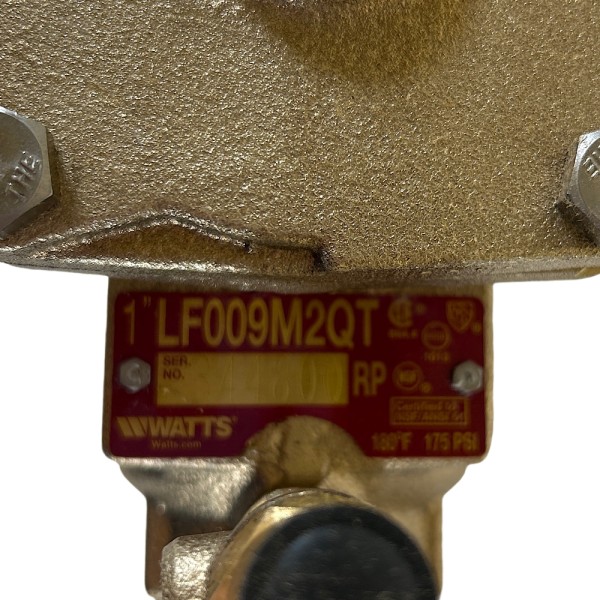 Watts 1 LF009M2-QT-S 1" Bronze Reduced Pressure Zone Backflow Preventer - Image 3